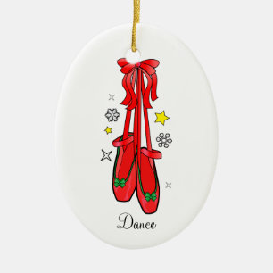 Christmas Ballet Shoes Ceramic Ornament
