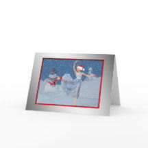 Christmas, Ballet, Snow Scene Card