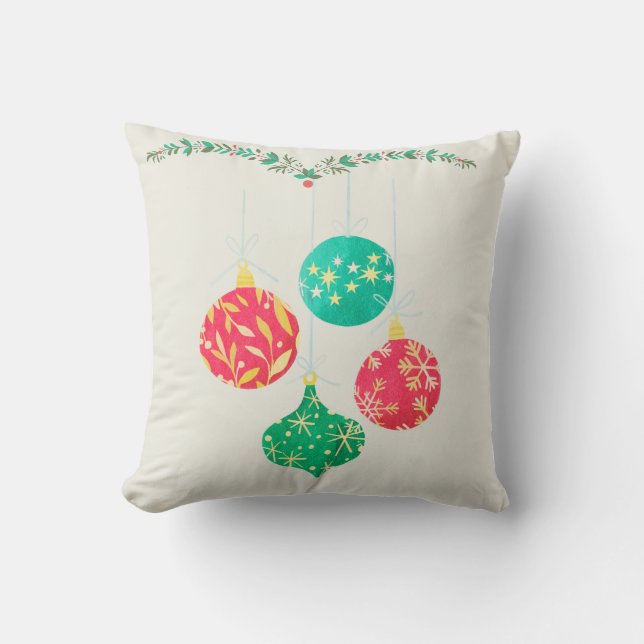  Christmas Balloons Decorative Pillow (Front)