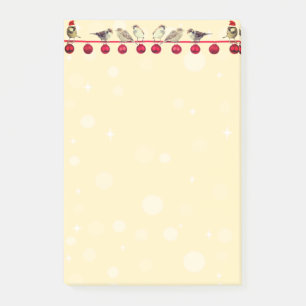 Christmas balls & carol birds post-it notes