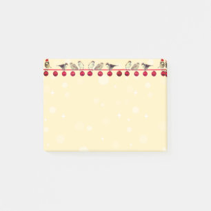 Christmas balls & carol birds post-it notes