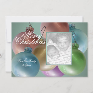 Christmas Balls Colourful Photo Flat Card