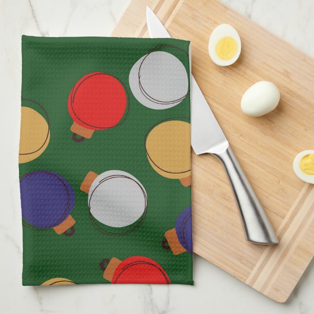 Christmas Balls Kitchen Towel (Quarter Fold)