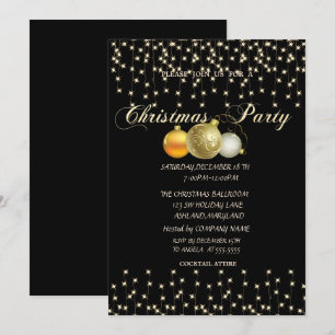Christmas Balls,Lights,BlacCompany Christmas Party Invitation