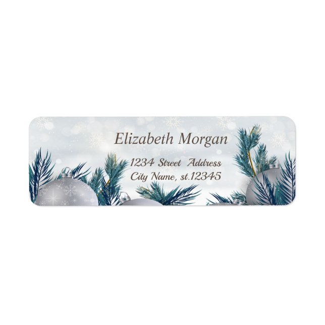 Christmas Balls On Pine Tree Branches (Front)