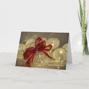 Christmas Balls Red Bow Company Greeting Holiday Card