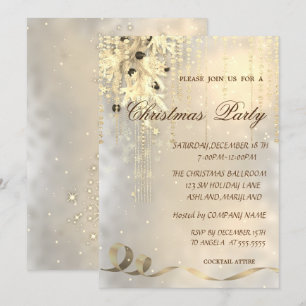 Christmas Balls,Snowflakes ,Corporated Party Invitation