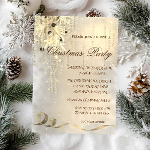 Christmas Balls,Snowflakes ,Corporated Party Invitation