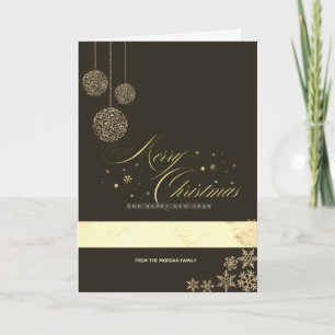 Christmas Balls Snowflakes Merry Christmas Holiday Card