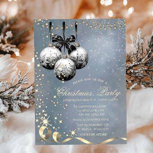Christmas Balls Sparkle Company Christmas Party Invitation