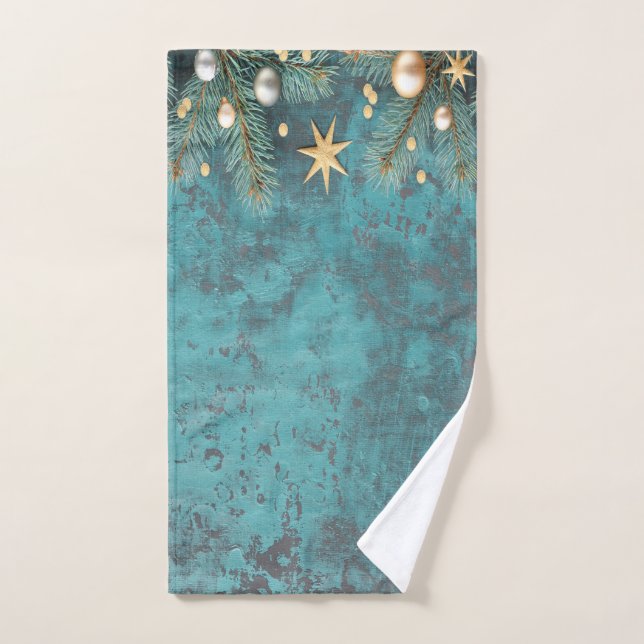 Christmas Balls Stars Branches Vintage   Bath Towel Set (Hand Towel)
