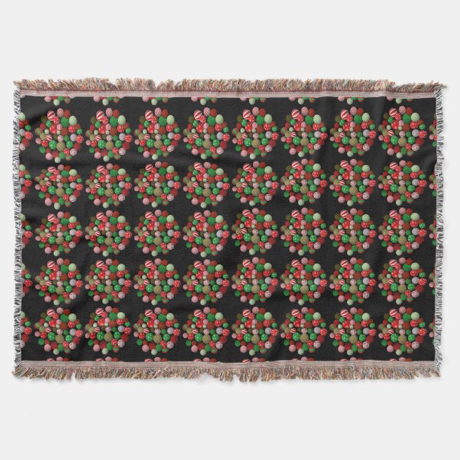 Christmas Balls Throw Blanket (Front)