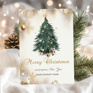 Christmas Balls,Tree,Presents, Snowflakes Holiday Card