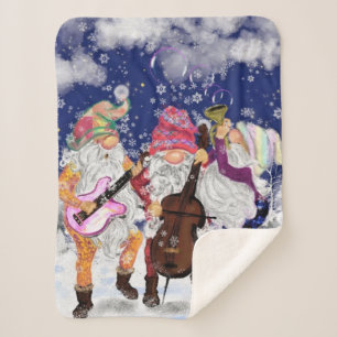 Christmas Band - Happy Song Sherpa Blanket