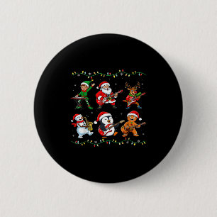 Christmas Band Santa Elf Reindeer Guitar Rock And  2 Inch Round Button