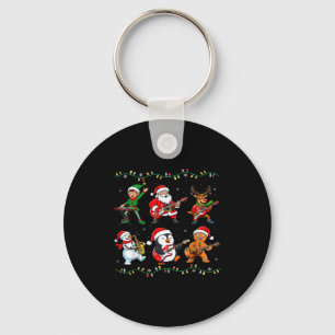 Christmas Band Santa Elf Reindeer Guitar Rock And Keychain