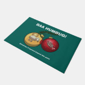 Christmas Banned Baa Humbug Sheep Baubles Cartoon Doormat (Angled)