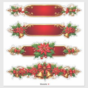 Christmas Banners Featuring Poinsettias