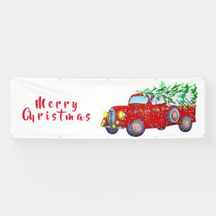 Christmas Bannr-Christmas Country Truck and Tree Banner