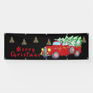 Christmas Bannr-Christmas Country Truck and Tree Banner