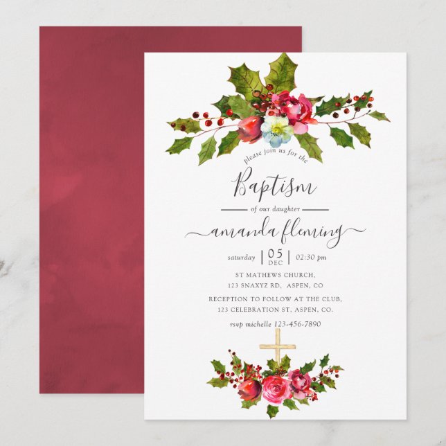 Christmas Baptism Invitation (Front/Back)