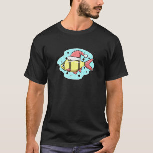 Christmas Barb Fish Wearing Santa Hat T-Shirt