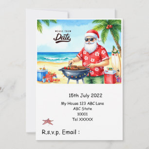 Christmas Barbecue party with Santa Claus Invitation