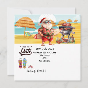 Christmas Barbecue Party with Santa Claus  Invitation