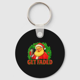 Christmas Barber Get Faded Keychain