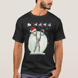Christmas Barber Hairdresser Scissors With Santa H T-Shirt
