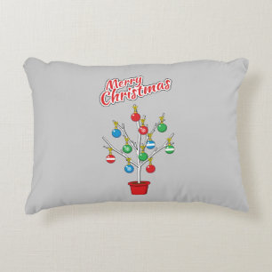 Christmas Bare Branch Tree - Merry Christmas Accent Pillow