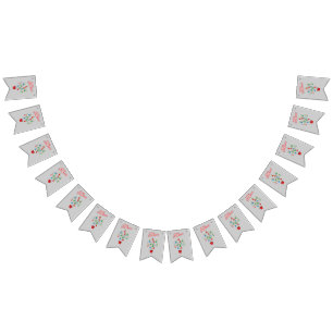 Christmas Bare Branch Tree - Merry Christmas Bunting Flags