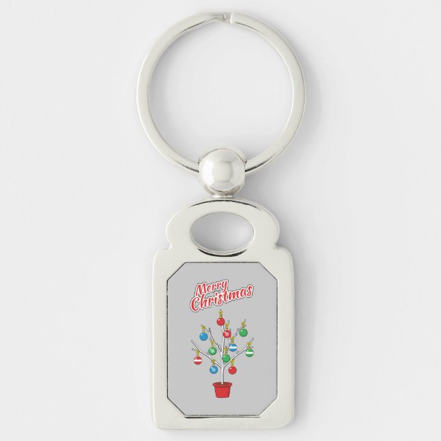 Christmas Bare Branch Tree - Merry Christmas Keychain (Front)