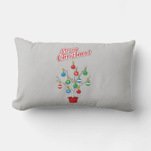 Christmas Bare Branch Tree - Merry Christmas Lumbar Pillow