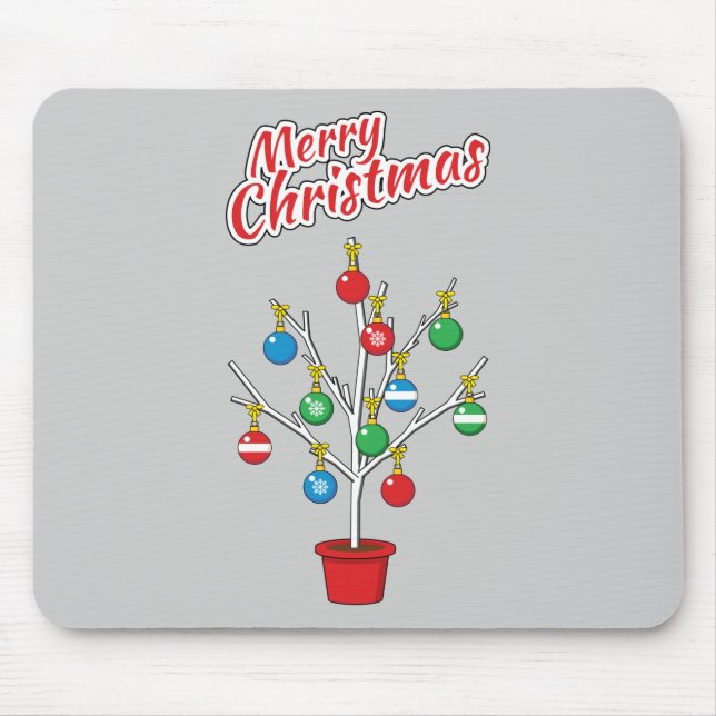 Christmas Bare Branch Tree - Merry Christmas Mouse Pad (Front)