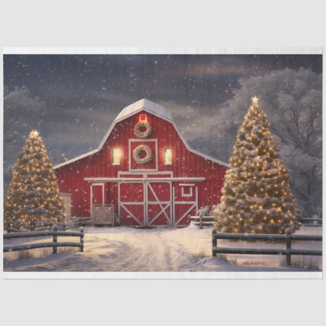 Christmas Barn 2 Decoupage Paper (Front)