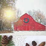 Christmas Barn w/ Sunlight Streaming Through Trees Tissue Paper<br><div class="desc">Beautiful Red Christmas Barn with Soft Sunlight Through Farm Trees</div>