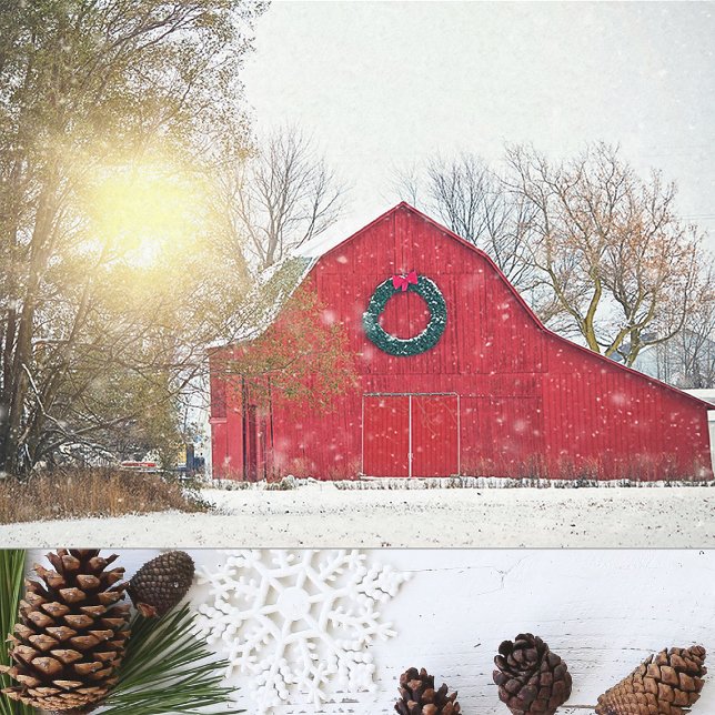 Christmas Barn w/ Sunlight Streaming Through Trees Tissue Paper (Creator Uploaded)