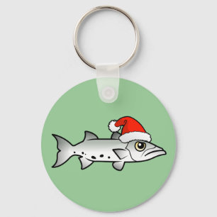 Christmas Barracuda Santa Keychain