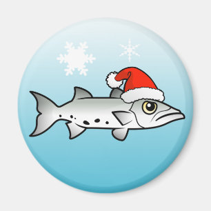 Christmas Barracuda Santa Magnet