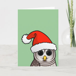 Christmas Barred Owl Santa Holiday Card
