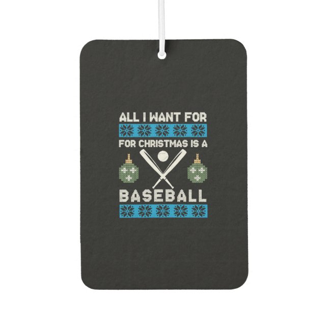 Christmas Baseball Air Freshener (Front)