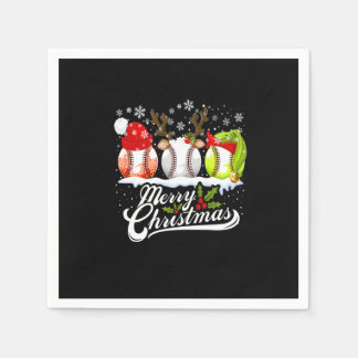 Christmas Baseball Ball Santa Hat Elf Reindeer Fun Napkin
