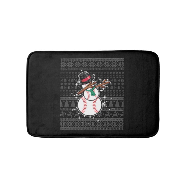 Christmas Baseball Bath Mat (Front)
