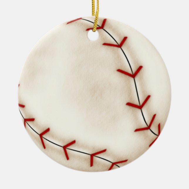 Christmas baseball ceramic ornament (Front)