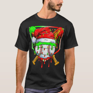 Christmas Baseball Drip For Boys Ice Cream Drip Ba T-Shirt