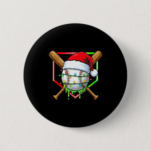 Christmas Baseball Drip Ice Cream Drip Baseball Lo 2 Inch Round Button