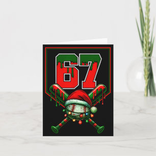 Christmas Baseball Drip Number 67 Player Or 67th B Card