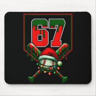 Christmas Baseball Drip Number 67 Player Or 67th B Mouse Pad