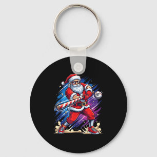 Christmas Baseball Funny Santa Game Day Xmas Boys  Keychain